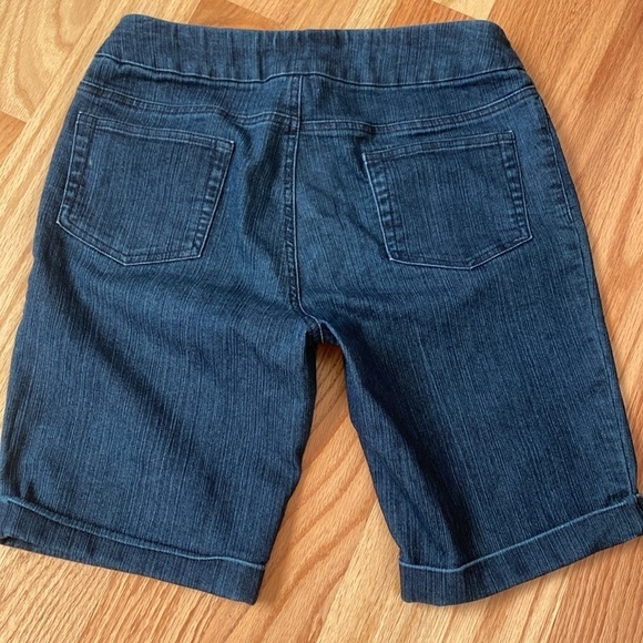 Soft Surroundings Jean Shorts Womans PXS Mid Rise Pull On Comfort Stretch Denim - Picture 2 of 10